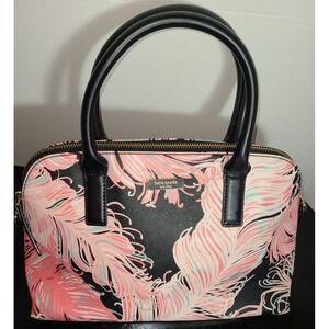 Kate Spade Brightwater Drive Rachelle Flamingo Feather Print Satchel